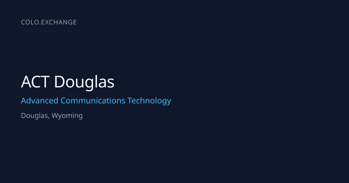 ACT Douglas — Advanced Communications Technology Data Center in Douglas ...