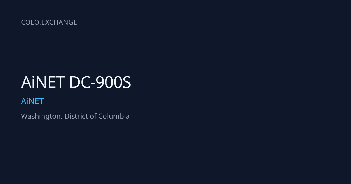 AiNET DC-900S — AiNET Data Center in Washington, District of Columbia ...
