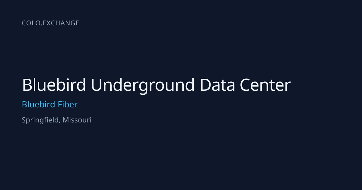 Bluebird Underground Data Center — Bluebird Fiber Data Center in ...