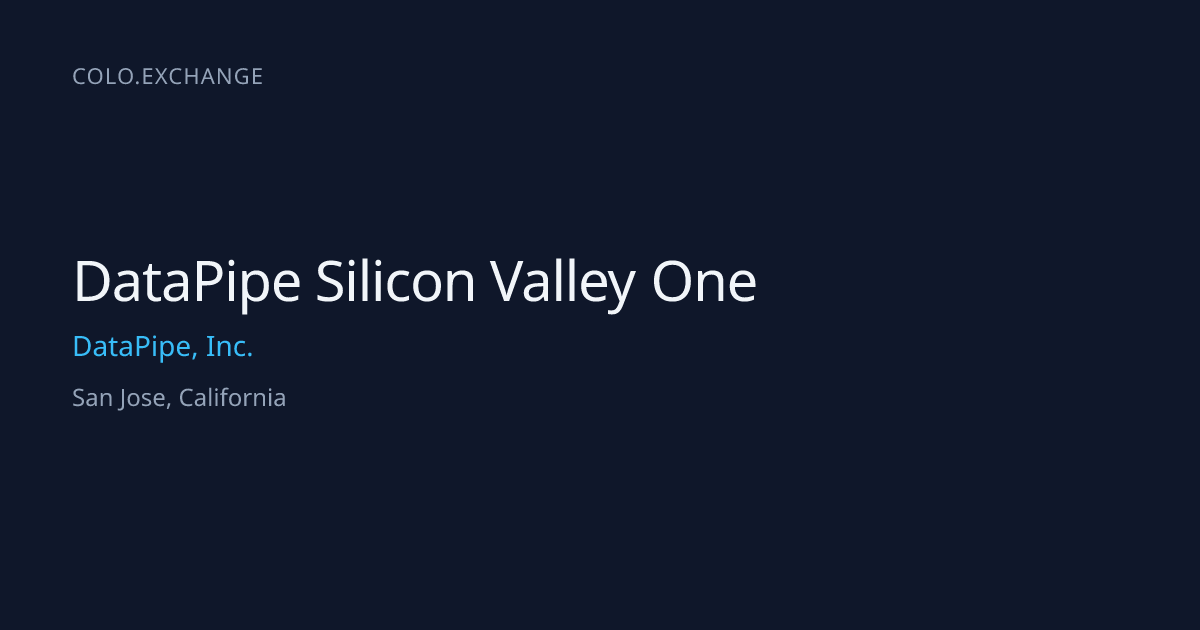 DataPipe Silicon Valley One — DataPipe, Inc. Data Center in San Jose ...