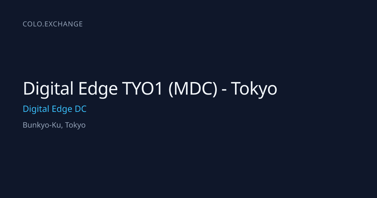 Digital Edge TYO1 (MDC) - Tokyo — Digital Edge DC Data Center in Bunkyo ...