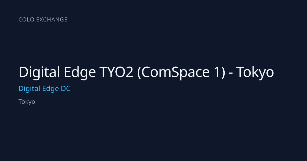 Digital Edge TYO2 (ComSpace 1) - Tokyo — Digital Edge DC Data Center in ...