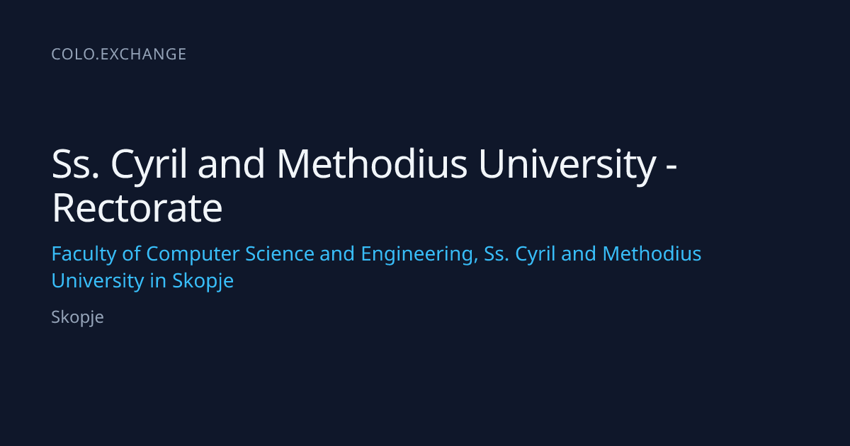 Ss. Cyril and Methodius University - Rectorate — Faculty of Computer ...