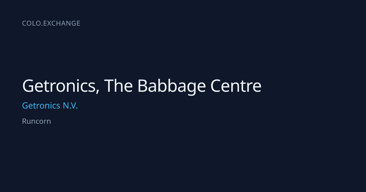 Getronics, The Babbage Centre — Getronics N.V. Data Center in Runcorn ...