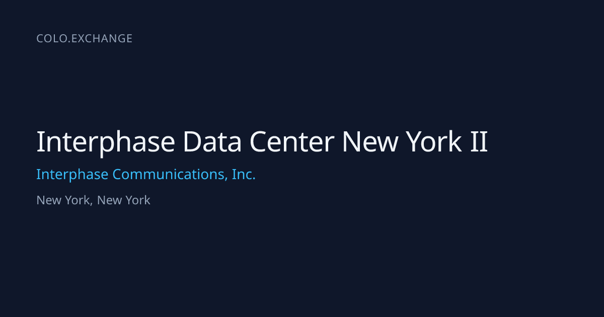 Interphase Data Center New York II — Interphase Communications, Inc ...