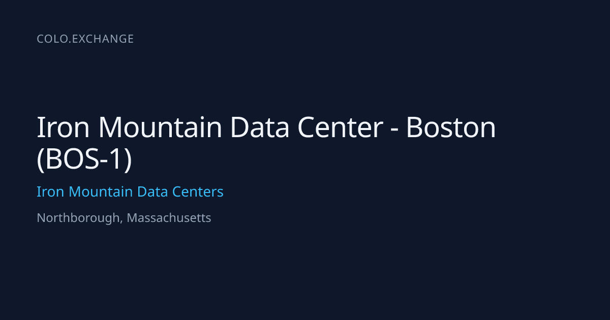 Iron Mountain Data Center - Boston (BOS-1) — Iron Mountain Data Centers ...