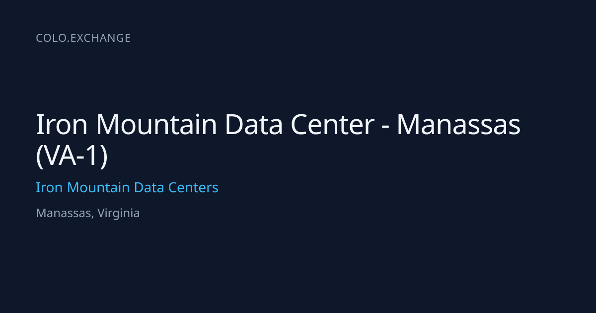 Iron Mountain Data Center - Manassas (VA-1) — Iron Mountain Data ...