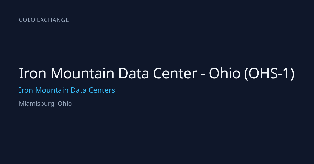 Iron Mountain Data Center - Ohio (OHS-1) — Iron Mountain Data Centers ...