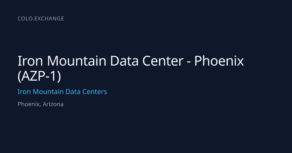 Iron Mountain Data Center - Phoenix (AZP-1) — Iron Mountain Data ...