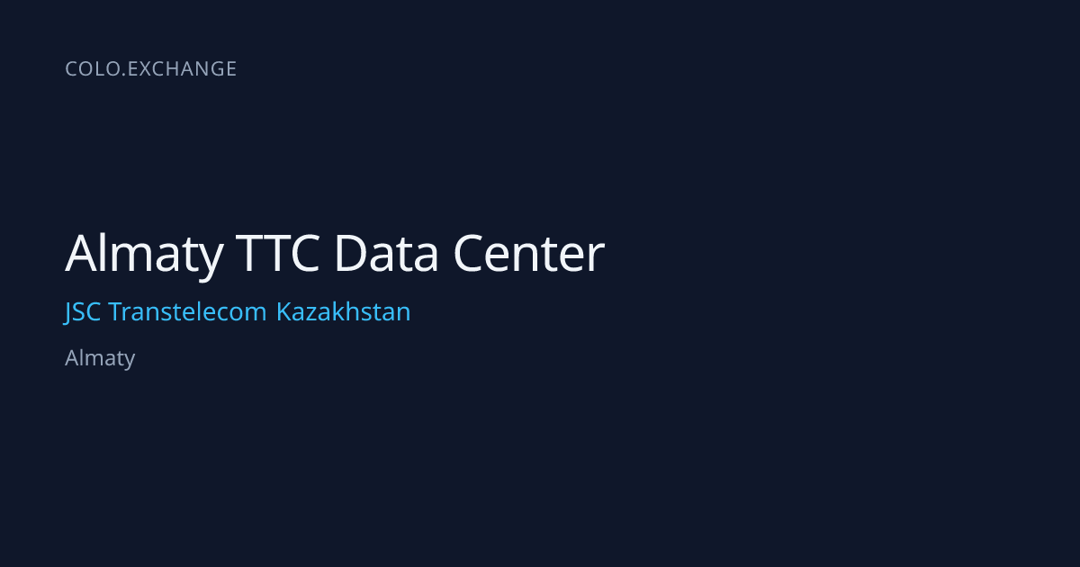 Almaty TTC Data Center — JSC Transtelecom Kazakhstan Data Center in ...