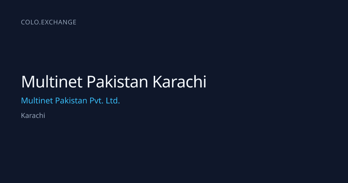 Multinet Pakistan Karachi — Multinet Pakistan Pvt. Ltd. Data Center in ...