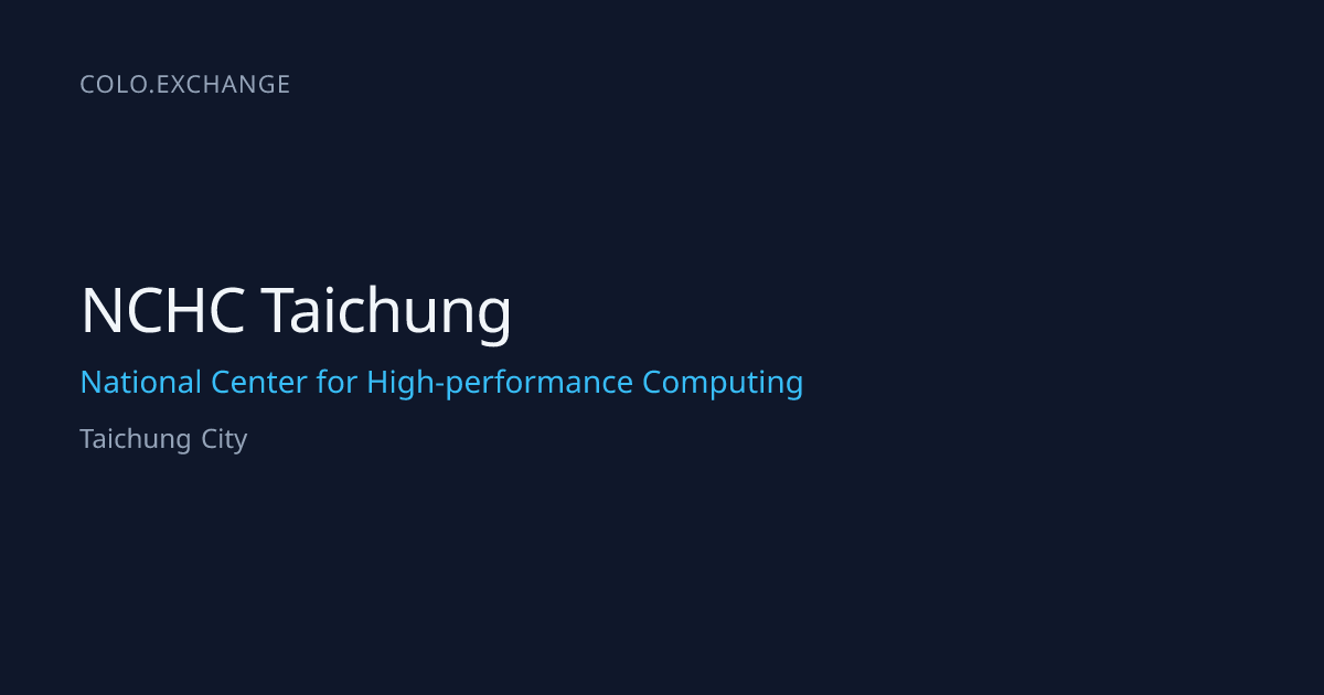 NCHC Taichung — National Center for High-performance Computing Data ...