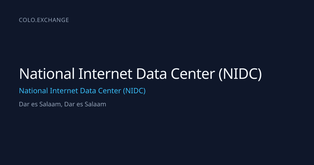National Internet Data Center (NIDC) — National Internet Data Center ...