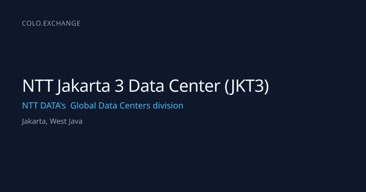 NTT Jakarta 3 Data Center (JKT3) — NTT DATA's Global Data Centers ...