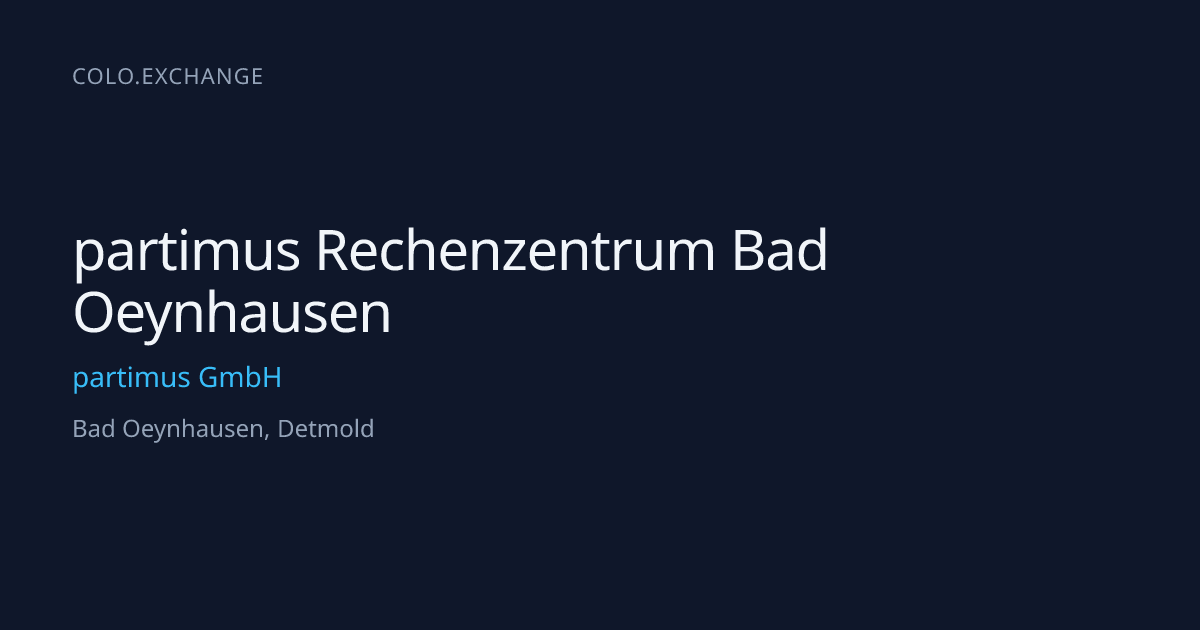 partimus Rechenzentrum Bad Oeynhausen — partimus GmbH Data Center in ...