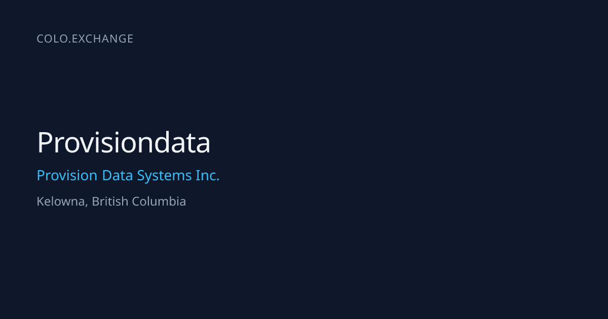 Provisiondata — Provision Data Systems Inc. Data Center in Kelowna ...