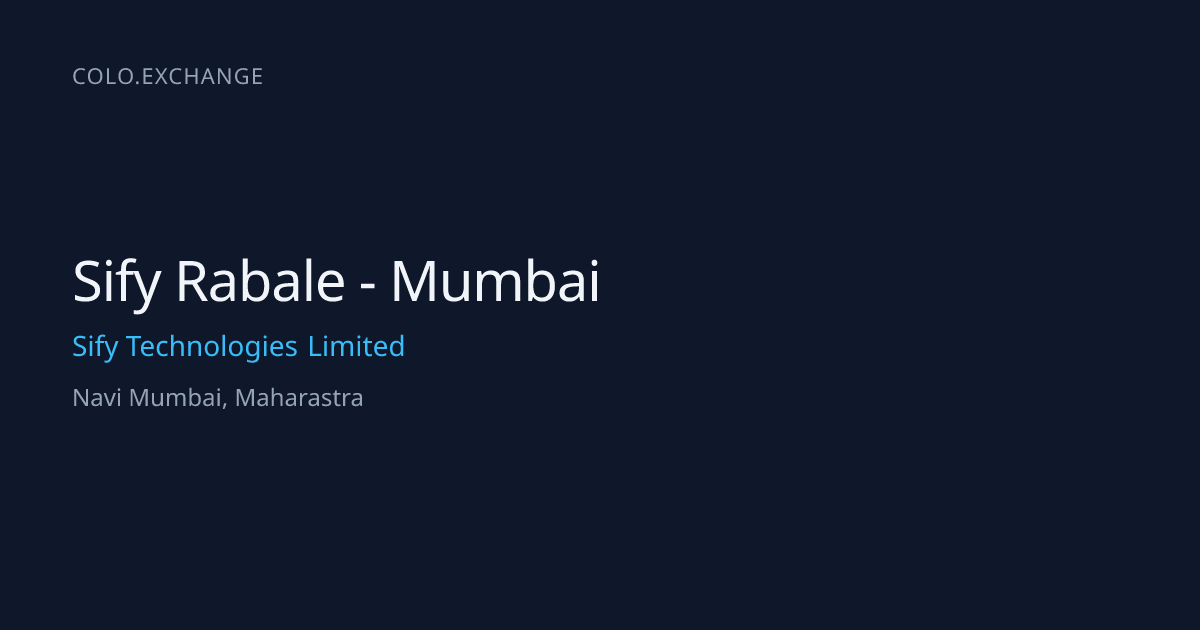 Sify Rabale - Mumbai — Sify Technologies Limited Data Center in Navi ...