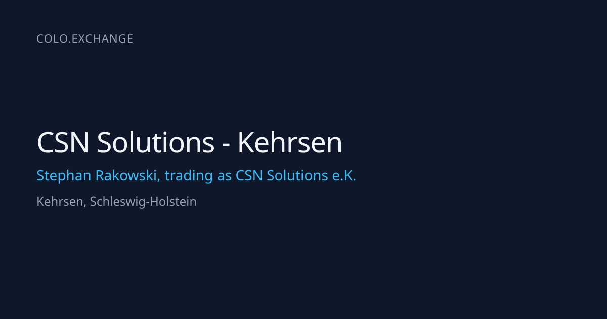 CSN Solutions - Kehrsen — Stephan Rakowski, trading as CSN Solutions e ...