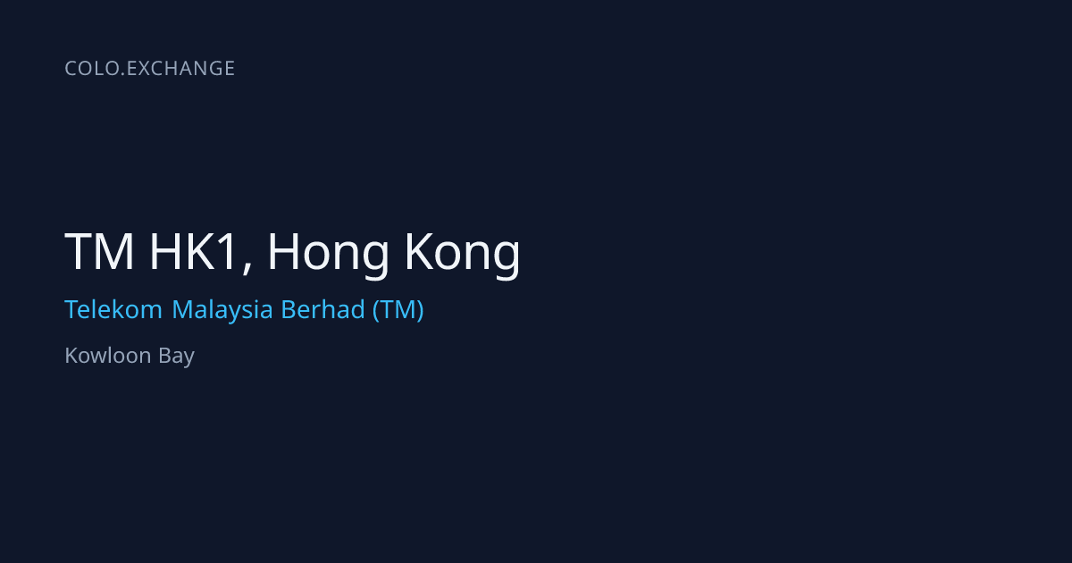 TM HK1, Hong Kong — Telekom Malaysia Berhad (TM) Data Center in Kowloon ...