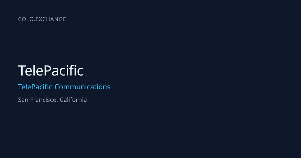 TelePacific — TelePacific Communications Data Center in San Francisco ...