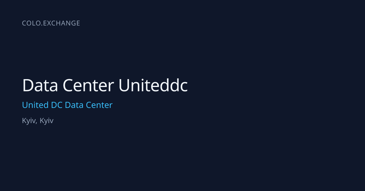 Data Center Uniteddc — United DC Data Center Data Center in Kyiv, Kyiv ...