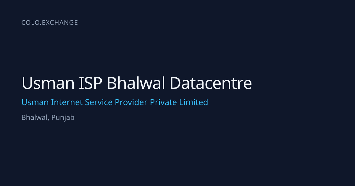 Usman ISP Bhalwal Datacentre — Usman Internet Service Provider Private ...